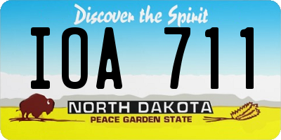ND license plate IOA711