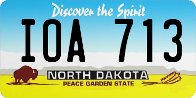 ND license plate IOA713