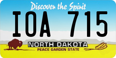 ND license plate IOA715