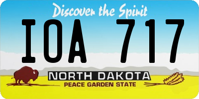 ND license plate IOA717