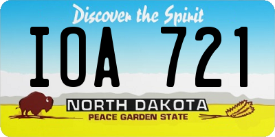 ND license plate IOA721
