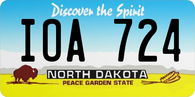 ND license plate IOA724