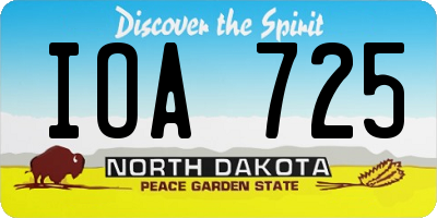 ND license plate IOA725