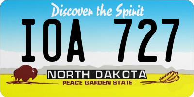 ND license plate IOA727