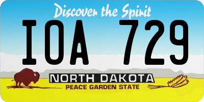 ND license plate IOA729