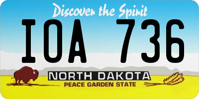 ND license plate IOA736