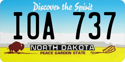 ND license plate IOA737