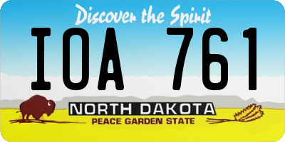 ND license plate IOA761