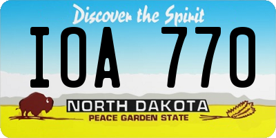 ND license plate IOA770