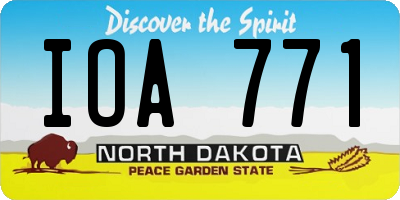 ND license plate IOA771