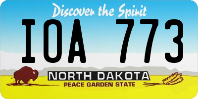 ND license plate IOA773