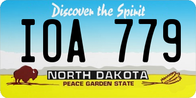 ND license plate IOA779