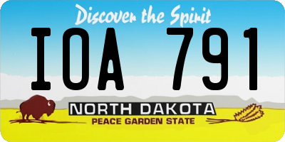 ND license plate IOA791