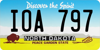 ND license plate IOA797