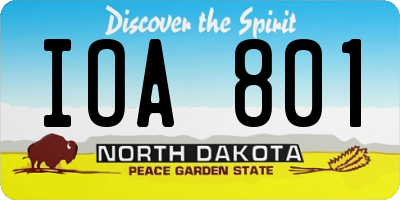 ND license plate IOA801