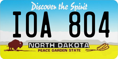 ND license plate IOA804