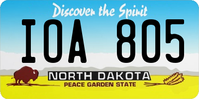 ND license plate IOA805