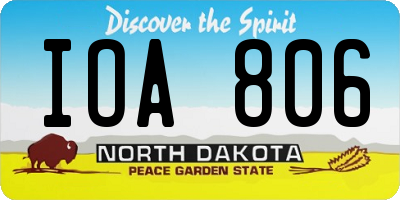 ND license plate IOA806