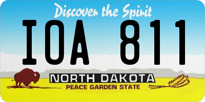 ND license plate IOA811