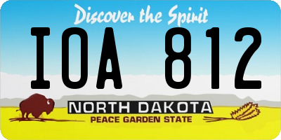 ND license plate IOA812