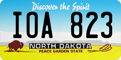 ND license plate IOA823