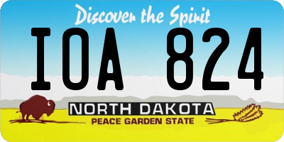 ND license plate IOA824