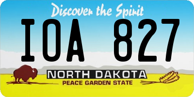 ND license plate IOA827
