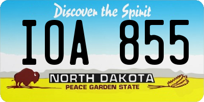 ND license plate IOA855