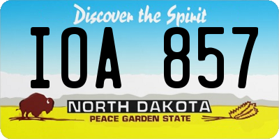 ND license plate IOA857