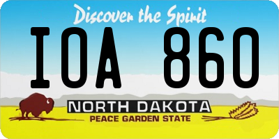ND license plate IOA860