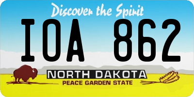 ND license plate IOA862