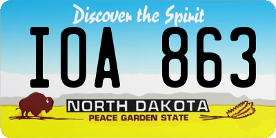 ND license plate IOA863