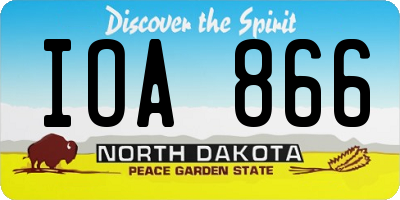 ND license plate IOA866