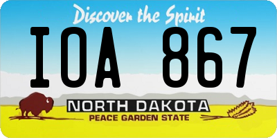 ND license plate IOA867