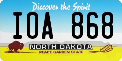 ND license plate IOA868