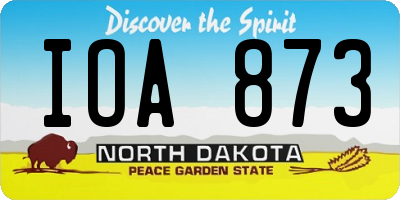 ND license plate IOA873