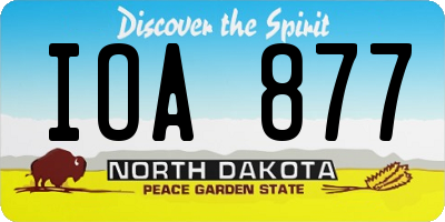 ND license plate IOA877