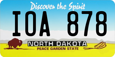 ND license plate IOA878