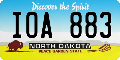 ND license plate IOA883