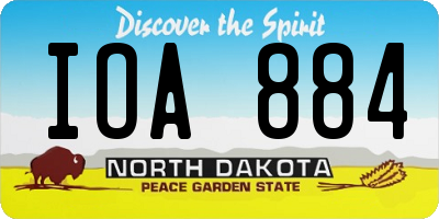 ND license plate IOA884