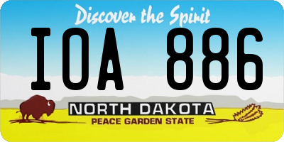 ND license plate IOA886