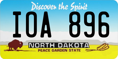 ND license plate IOA896