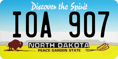 ND license plate IOA907