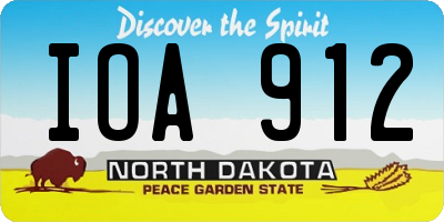 ND license plate IOA912