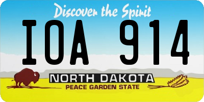 ND license plate IOA914