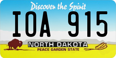ND license plate IOA915