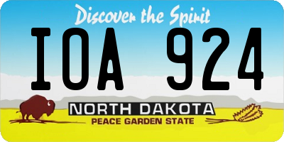 ND license plate IOA924