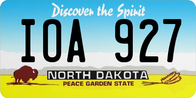 ND license plate IOA927