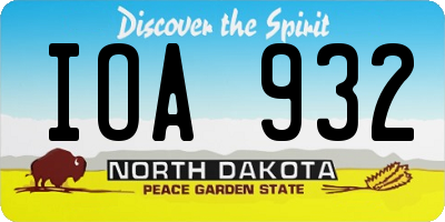 ND license plate IOA932