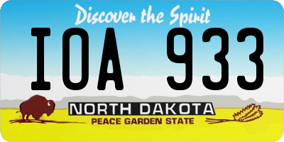 ND license plate IOA933